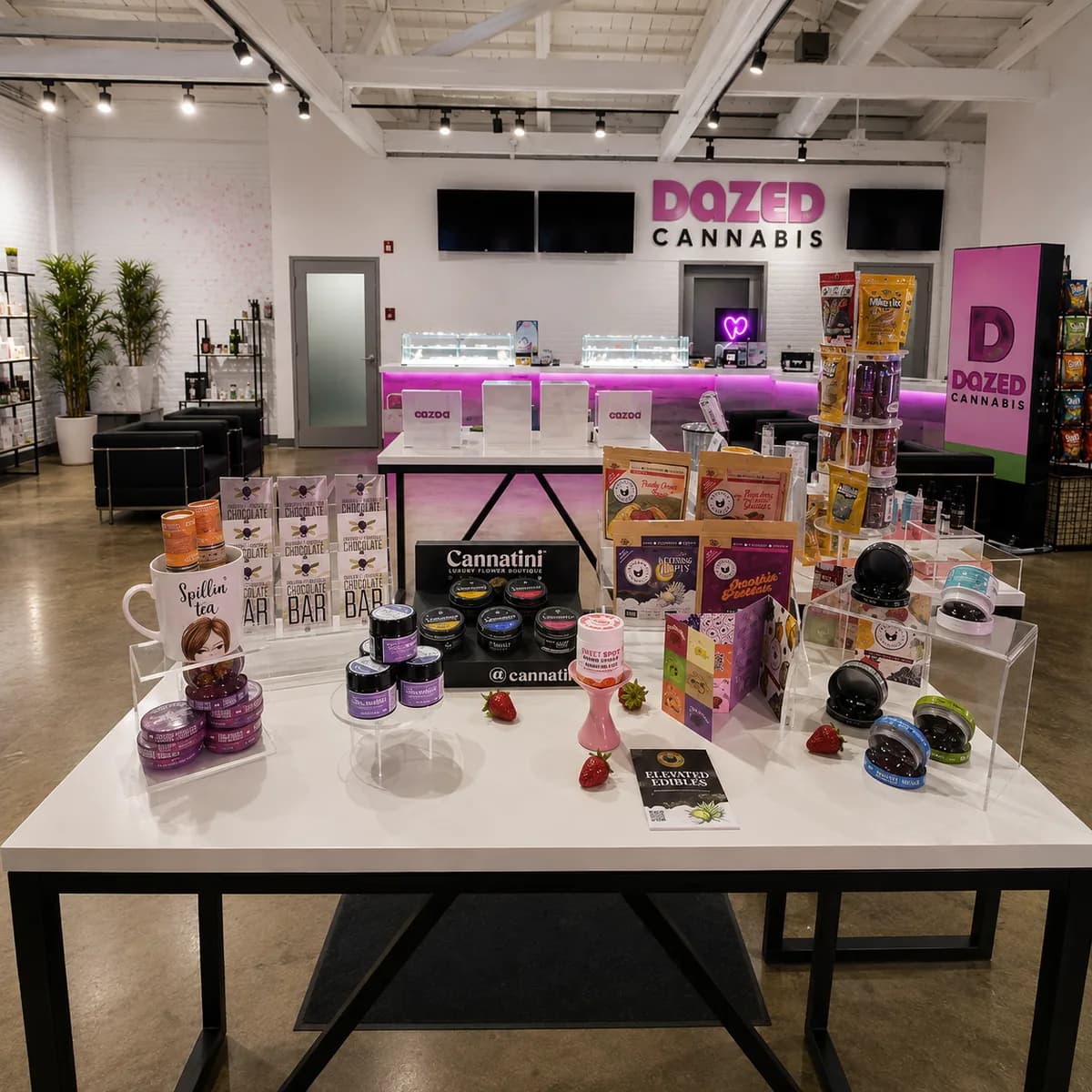 Organized product presentation inside the Dazed Cannabis workspace